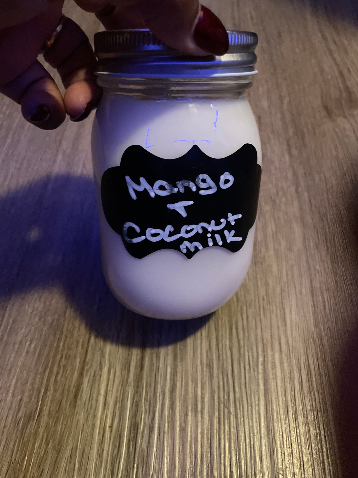 Mango and coconut milk soy wax candle