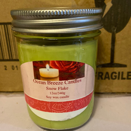 Snow flake Christmas Hearth scented candle 12oz