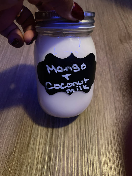 Mango and coconut milk soy wax candle