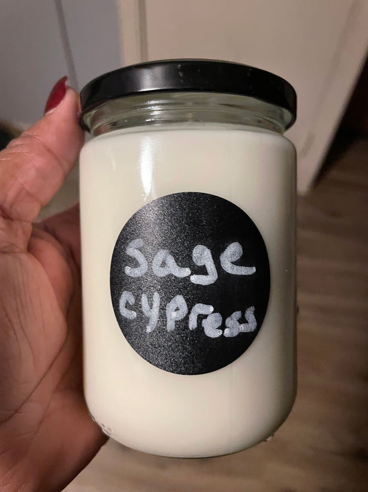 12oz Sage and cypress fragrance candle